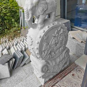 儋州芝麻白抱鼓石 庭院抱鼓石